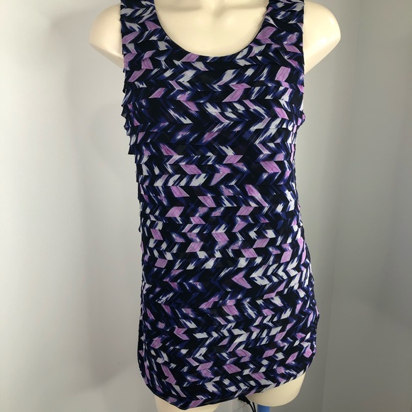 Ann Taylor Tops - ANN TAYLOR-Purple/pink layered sleeveless top M
